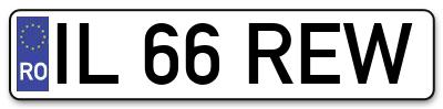 Placuta inmatriculare numar auto  IL-66-REW, IL 66 REW, IL66REW