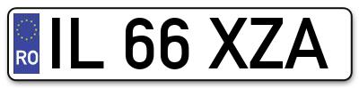 Placuta inmatriculare numar auto  IL-66-XZA, IL 66 XZA, IL66XZA