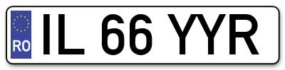 Placuta inmatriculare numar auto  IL-66-YYR, IL 66 YYR, IL66YYR