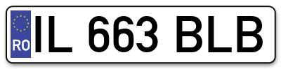 Placuta inmatriculare numar auto  IL-663-BLB, IL 663 BLB, IL663BLB