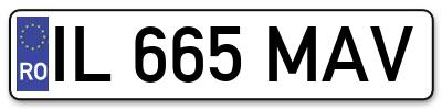 Placuta inmatriculare numar auto  IL-665-MAV, IL 665 MAV, IL665MAV