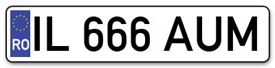 Placuta inmatriculare numar auto  IL-666-AUM, IL 666 AUM, IL666AUM
