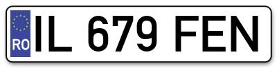 Placuta inmatriculare numar auto  IL-679-FEN, IL 679 FEN, IL679FEN