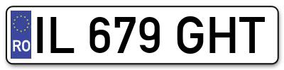 Placuta inmatriculare numar auto  IL-679-GHT, IL 679 GHT, IL679GHT