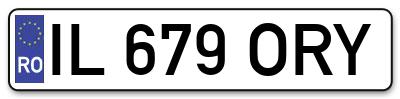 Placuta inmatriculare numar auto  IL-679-ORY, IL 679 ORY, IL679ORY