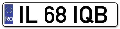 Placuta inmatriculare numar auto  IL-68-IQB, IL 68 IQB, IL68IQB