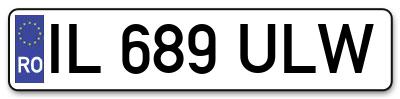 Placuta inmatriculare numar auto  IL-689-ULW, IL 689 ULW, IL689ULW