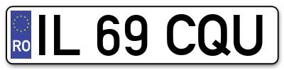 Placuta inmatriculare numar auto  IL-69-CQU, IL 69 CQU, IL69CQU