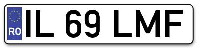 Placuta inmatriculare numar auto  IL-69-LMF, IL 69 LMF, IL69LMF