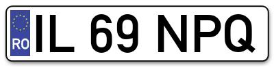 Placuta inmatriculare numar auto  IL-69-NPQ, IL 69 NPQ, IL69NPQ