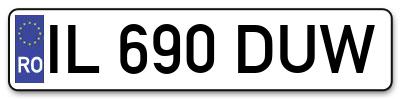 Placuta inmatriculare numar auto  IL-690-DUW, IL 690 DUW, IL690DUW