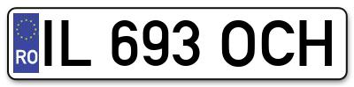 Placuta inmatriculare numar auto  IL-693-OCH, IL 693 OCH, IL693OCH