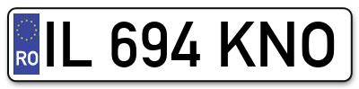 Placuta inmatriculare numar auto  IL-694-KNO, IL 694 KNO, IL694KNO
