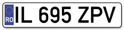 Placuta inmatriculare numar auto  IL-695-ZPV, IL 695 ZPV, IL695ZPV