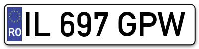 Placuta inmatriculare numar auto  IL-697-GPW, IL 697 GPW, IL697GPW