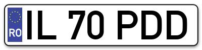 Placuta inmatriculare numar auto  IL-70-PDD, IL 70 PDD, IL70PDD