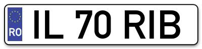 Placuta inmatriculare numar auto  IL-70-RIB, IL 70 RIB, IL70RIB