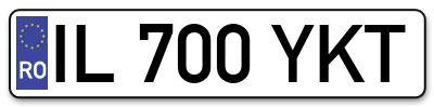 Placuta inmatriculare numar auto  IL-700-YKT, IL 700 YKT, IL700YKT