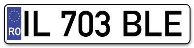 Placuta inmatriculare numar auto  IL-703-BLE, IL 703 BLE, IL703BLE