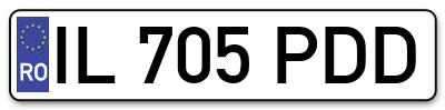 Placuta inmatriculare numar auto  IL-705-PDD, IL 705 PDD, IL705PDD