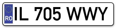 Placuta inmatriculare numar auto  IL-705-WWY, IL 705 WWY, IL705WWY