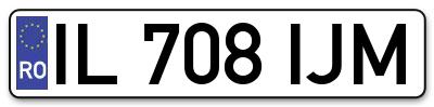 Placuta inmatriculare numar auto  IL-708-IJM, IL 708 IJM, IL708IJM
