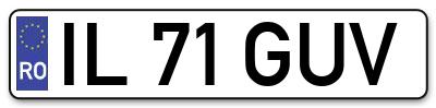 Placuta inmatriculare numar auto  IL-71-GUV, IL 71 GUV, IL71GUV
