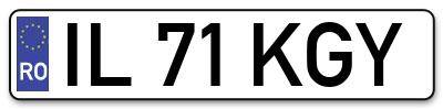 Placuta inmatriculare numar auto  IL-71-KGY, IL 71 KGY, IL71KGY