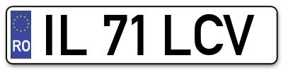 Placuta inmatriculare numar auto  IL-71-LCV, IL 71 LCV, IL71LCV