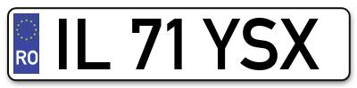 Placuta inmatriculare numar auto  IL-71-YSX, IL 71 YSX, IL71YSX