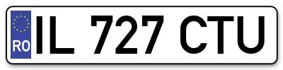 Placuta inmatriculare numar auto  IL-727-CTU, IL 727 CTU, IL727CTU