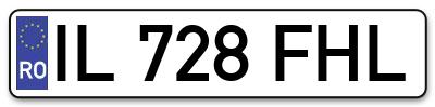 Placuta inmatriculare numar auto  IL-728-FHL, IL 728 FHL, IL728FHL