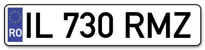 Placuta inmatriculare numar auto  IL-730-RMZ, IL 730 RMZ, IL730RMZ