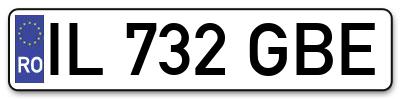 Placuta inmatriculare numar auto  IL-732-GBE, IL 732 GBE, IL732GBE