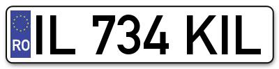 Placuta inmatriculare numar auto  IL-734-KIL, IL 734 KIL, IL734KIL
