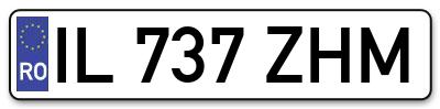 Placuta inmatriculare numar auto  IL-737-ZHM, IL 737 ZHM, IL737ZHM