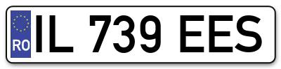 Placuta inmatriculare numar auto  IL-739-EES, IL 739 EES, IL739EES