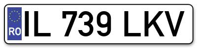 Placuta inmatriculare numar auto  IL-739-LKV, IL 739 LKV, IL739LKV
