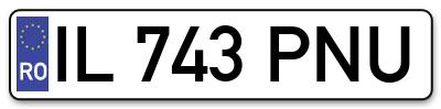 Placuta inmatriculare numar auto  IL-743-PNU, IL 743 PNU, IL743PNU