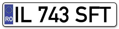 Placuta inmatriculare numar auto  IL-743-SFT, IL 743 SFT, IL743SFT
