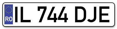 Placuta inmatriculare numar auto  IL-744-DJE, IL 744 DJE, IL744DJE