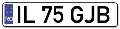 Placuta inmatriculare numar auto  IL-75-GJB, IL 75 GJB, IL75GJB