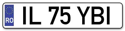 Placuta inmatriculare numar auto  IL-75-YBI, IL 75 YBI, IL75YBI