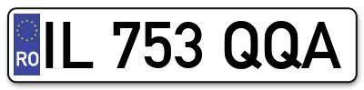 Placuta inmatriculare numar auto  IL-753-QQA, IL 753 QQA, IL753QQA