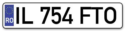 Placuta inmatriculare numar auto  IL-754-FTO, IL 754 FTO, IL754FTO