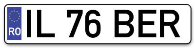 Placuta inmatriculare numar auto  IL-76-BER, IL 76 BER, IL76BER