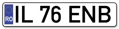 Placuta inmatriculare numar auto  IL-76-ENB, IL 76 ENB, IL76ENB