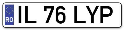 Placuta inmatriculare numar auto  IL-76-LYP, IL 76 LYP, IL76LYP