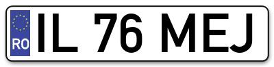 Placuta inmatriculare numar auto  IL-76-MEJ, IL 76 MEJ, IL76MEJ