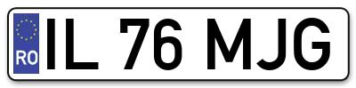 Placuta inmatriculare numar auto  IL-76-MJG, IL 76 MJG, IL76MJG
